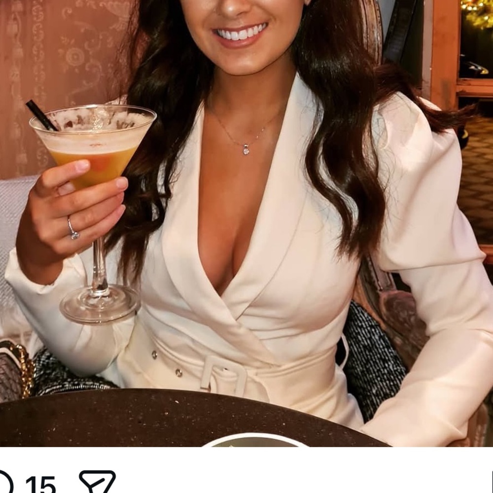 Elegant Cream Belted Dress